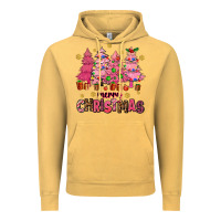 Pink Christmas Trees Vintage Hoodie | Teevron