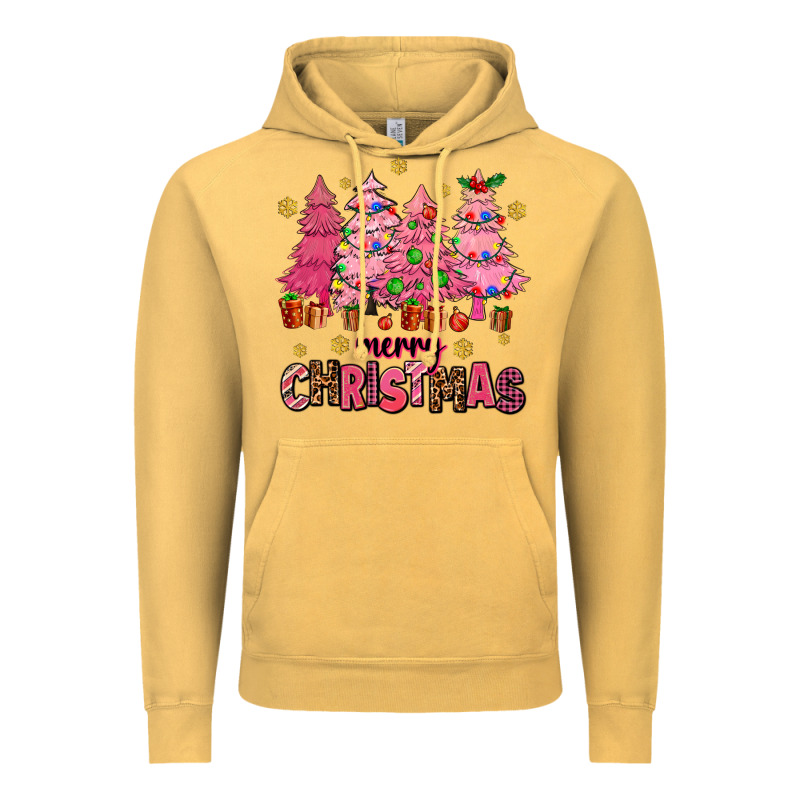 Pink Christmas Trees Vintage Hoodie by AdoDesignShop | Teevron