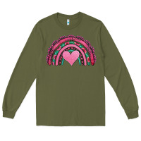 Army Green valentines day pink gemstones rainbow Long Sleeve Tee - Jasminsmagicworld