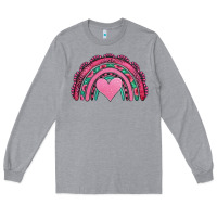 Heather Grey valentines day pink gemstones rainbow Long Sleeve Tee - Jasminsmagicworld