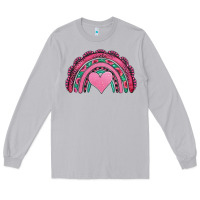 Valentines Day Pink Gemstones Rainbow Long Sleeve Tee | Teevron