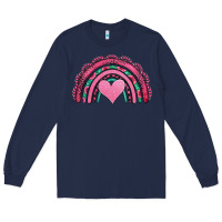 Navy valentines day pink gemstones rainbow Long Sleeve Tee - Jasminsmagicworld