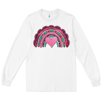 White valentines day pink gemstones rainbow Long Sleeve Tee - Jasminsmagicworld