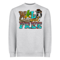 Heather Grey wild and free with cactus Heavyweight Sweatshirt - AdoDesignShop