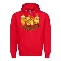 Red Childhood Cancer Awareness coffee cups Zipper Hoodie - NancyCooperArtShop