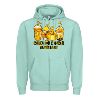Seafoam Childhood Cancer Awareness coffee cups Zipper Hoodie - NancyCooperArtShop