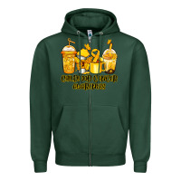 Sports Green Childhood Cancer Awareness coffee cups Zipper Hoodie - NancyCooperArtShop