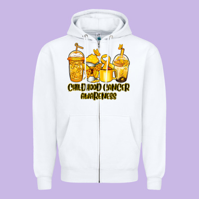 Childhood Cancer Awareness Coffee Cups Zipper Hoodie Designed By Nancycooperartshop