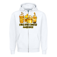 White Childhood Cancer Awareness coffee cups Zipper Hoodie - NancyCooperArtShop
