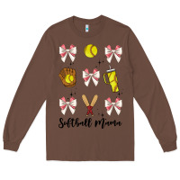 Chestnut softball coquette bow Long Sleeve Tee - JahusDesignShop