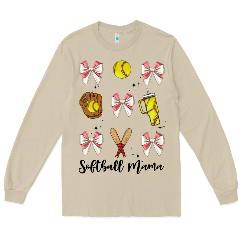 Softball Coquette Bow Long Sleeve Tee by JahusDesignShop | Teevron