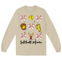 Mushroom softball coquette bow Long Sleeve Tee - JahusDesignShop