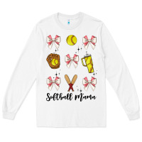 White softball coquette bow Long Sleeve Tee - JahusDesignShop
