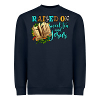 Navy raised on sweet tea and jesus Heavyweight Sweatshirt - AdoDesignShop