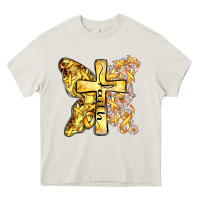 Cream faith child cancer cross Heavy Core Tee - Zillion Design Studio