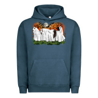 Pigment Midnight Navy ghost horses halloween Urban Hoodie - CowGirlArtShop