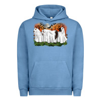 Pigment Pebble Blue ghost horses halloween Urban Hoodie - CowGirlArtShop