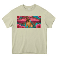 French Bulldog Floral License Plate Heavy Core Tee | Teevron