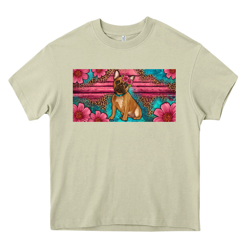 French Bulldog Floral License Plate Heavy Core Tee by Artiststas | Teevron