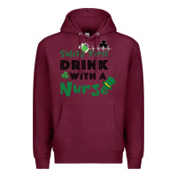Burgundy Safety First Drink With A Nurse Premium Hoodie - Bettercallsaul