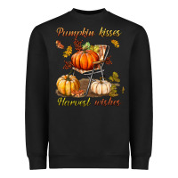 Black pumpkin kisses harvest wishes Heavyweight Sweatshirt - BundleAndBundleShop