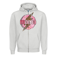 Dove Grey mama lightning bolt valentine s day Zipper Hoodie - MaliasSmallBusiness