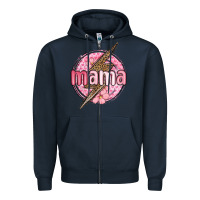 Navy mama lightning bolt valentine s day Zipper Hoodie - MaliasSmallBusiness
