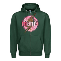 Sports Green mama lightning bolt valentine s day Zipper Hoodie - MaliasSmallBusiness