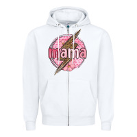 White mama lightning bolt valentine s day Zipper Hoodie - MaliasSmallBusiness