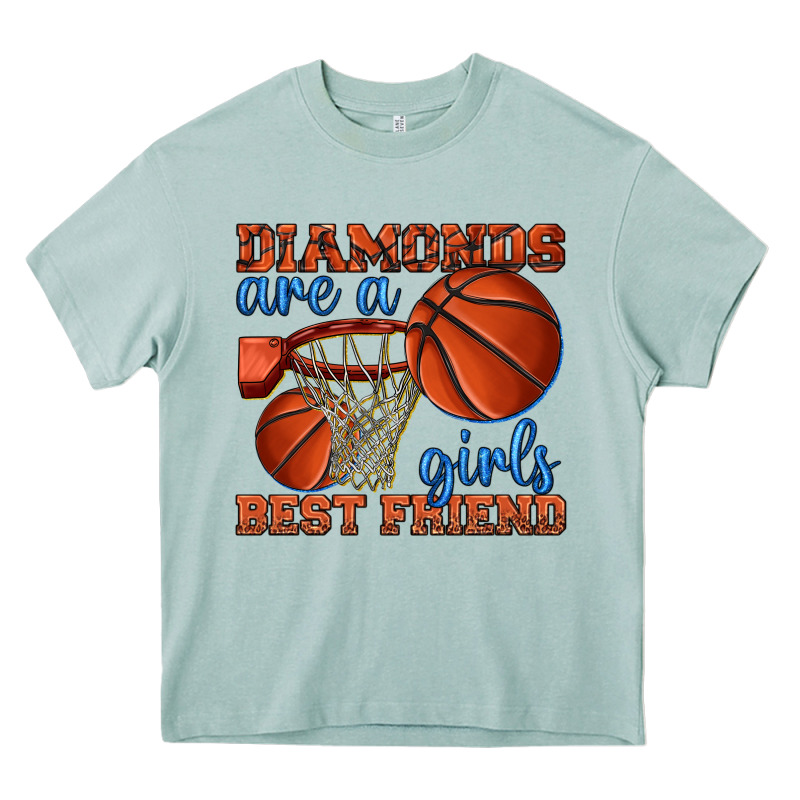 Diamonds Are A Girls Best Friend Basketball Heavy Core Tee by texasbilliewilder | Teevron