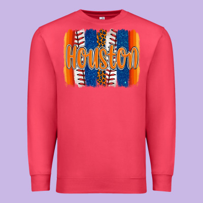 Houston Baseball Team Spirit Brushstrokes Premium Sweatshirt Designed By Artiststas