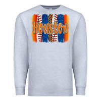 Heather Grey houston baseball team spirit brushstrokes Premium Sweatshirt - Artiststas