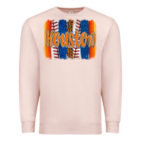 Pale Pink houston baseball team spirit brushstrokes Premium Sweatshirt - Artiststas
