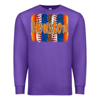 Purple houston baseball team spirit brushstrokes Premium Sweatshirt - Artiststas