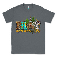 Charcoal Heather pray more worry less with church Classic Tee - AdoDesignShop