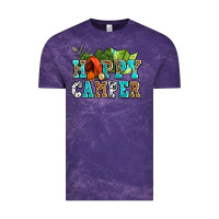 Cloud Purple happy camper with trees and map Vintage Tee - AdoDesignShop