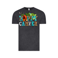 Vintage Black happy camper with trees and map Vintage Tee - AdoDesignShop