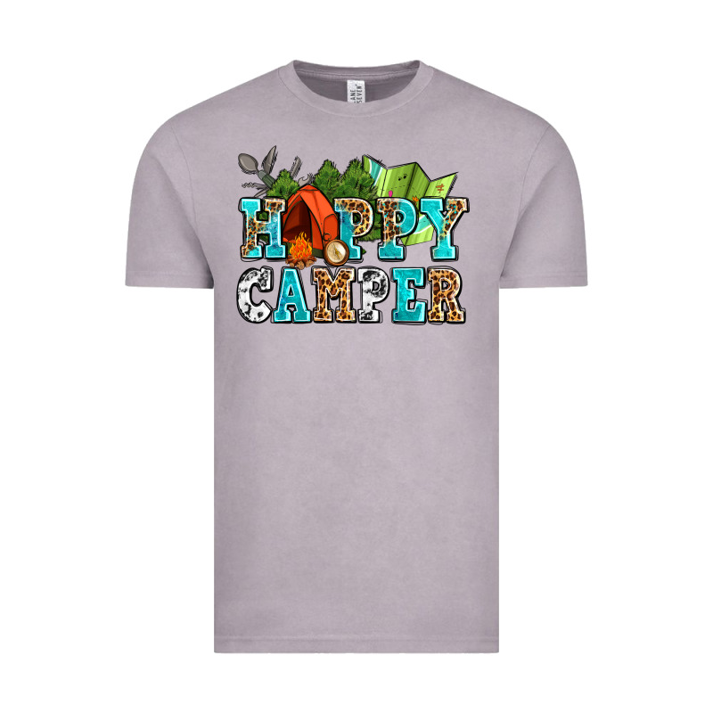 Happy Camper With Trees And Map Vintage Tee by AdoDesignShop | Teevron