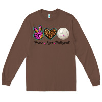 Chestnut peace love volleyball Long Sleeve Tee - BarkalooDesign