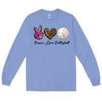 Colony Blue peace love volleyball Long Sleeve Tee - BarkalooDesign