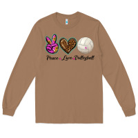 Toasted Coconut peace love volleyball Long Sleeve Tee - BarkalooDesign