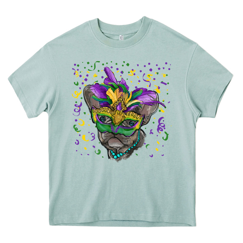 Mardi Gras Mask French Bulldog Heavy Core Tee by RanaPortraitStore | Teevron