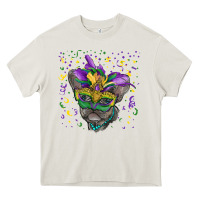 Cream Mardi gras mask french bulldog Heavy Core Tee - RanaPortraitStore