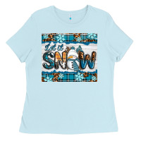 Baby Blue let it snow Ladies Tee - RanaPortraitStore