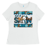 White let it snow Ladies Tee - RanaPortraitStore