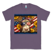 Lavender Western 4th Of July Cow Classic Tee - LillyAllenDesigns