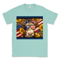 Seafoam Western 4th Of July Cow Classic Tee - LillyAllenDesigns