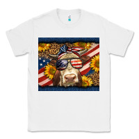 White Western 4th Of July Cow Classic Tee - LillyAllenDesigns