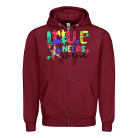Burgundy love needs no words autism Zipper Hoodie - MaliasSmallBusiness