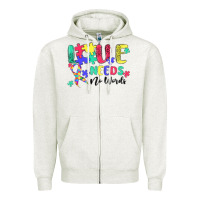 Oatmeal Heather love needs no words autism Zipper Hoodie - MaliasSmallBusiness
